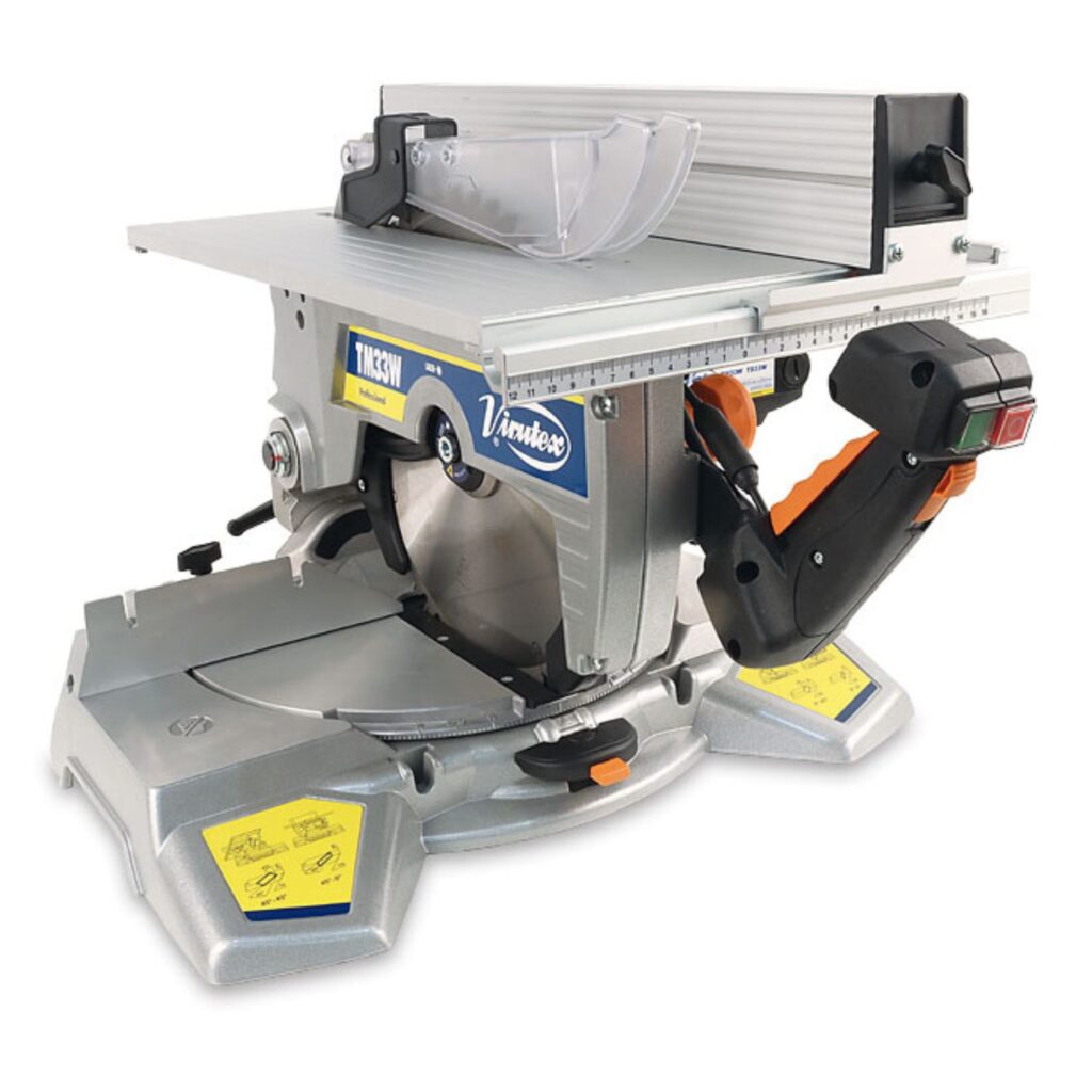 Scie à onglet inclinable avec table supérieure Virutex TM33W